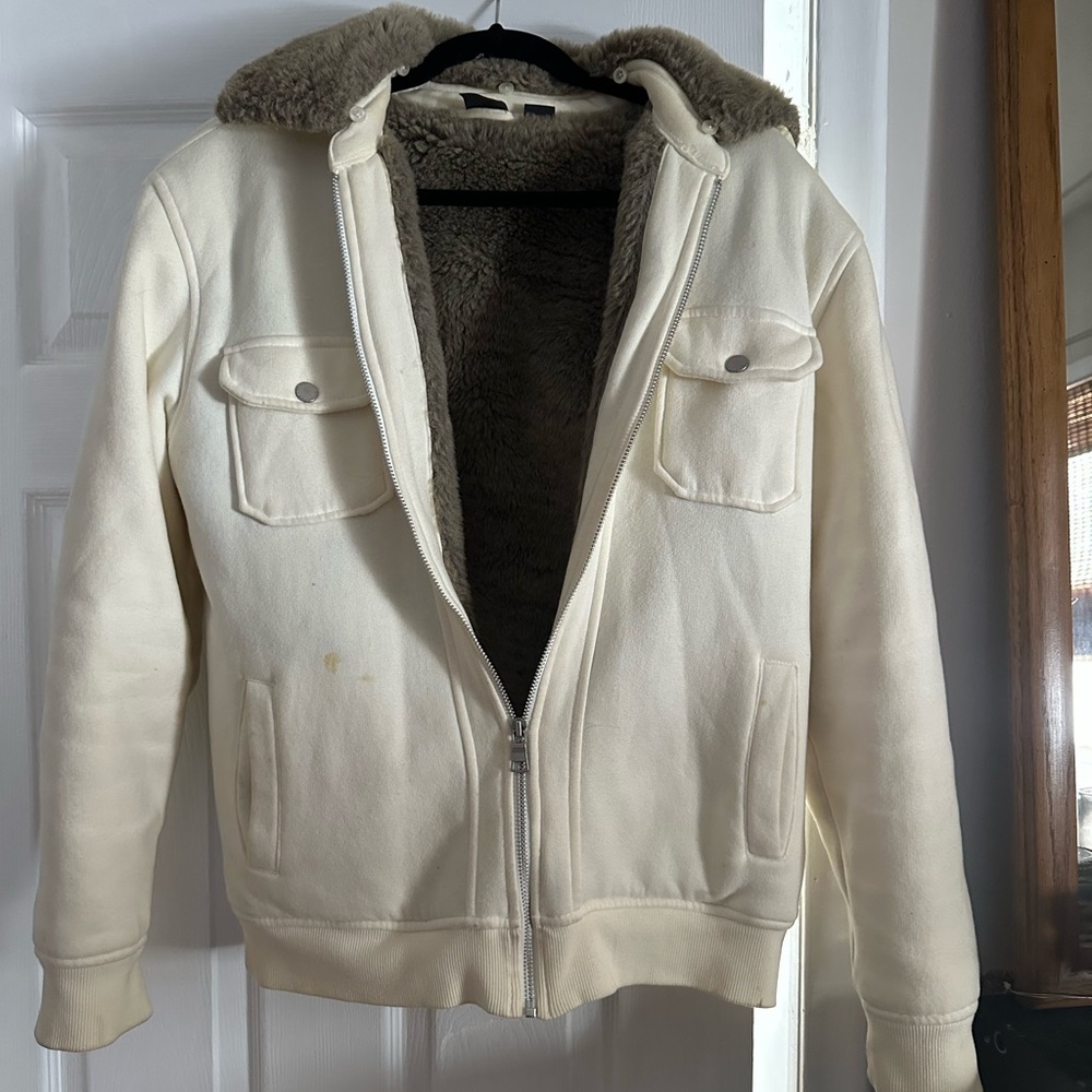 Armani Exchange White Winter Coat